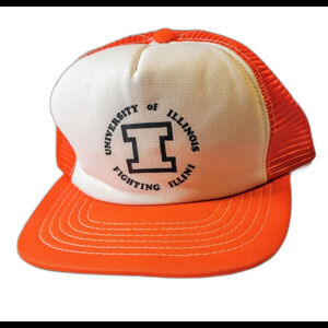 Vintage Illinois Fighting Illini trucker hat NOS